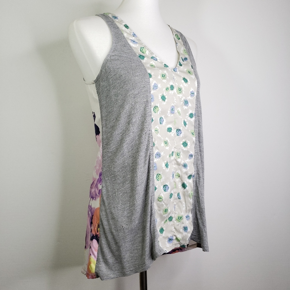 Anthropologir Porridge Sleeveless Mixed Media Top